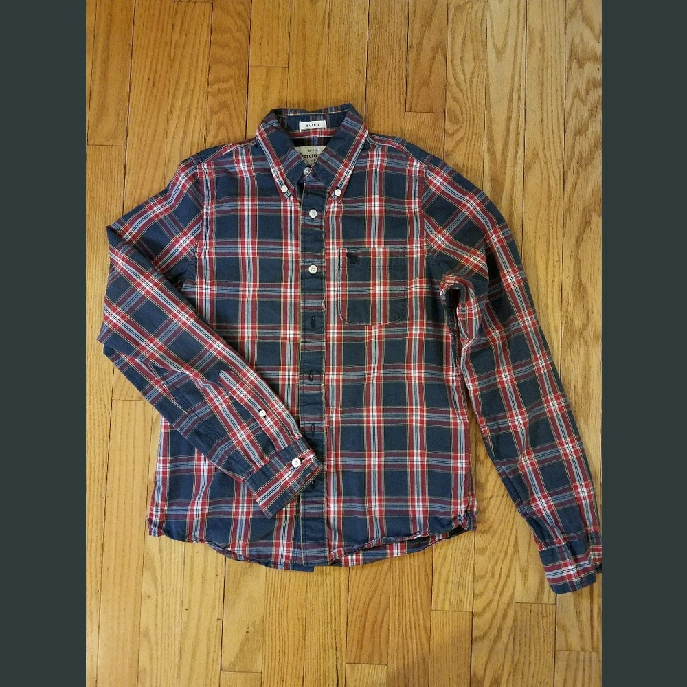 Boys XL Abercrombie Plaid Button Down Shirt